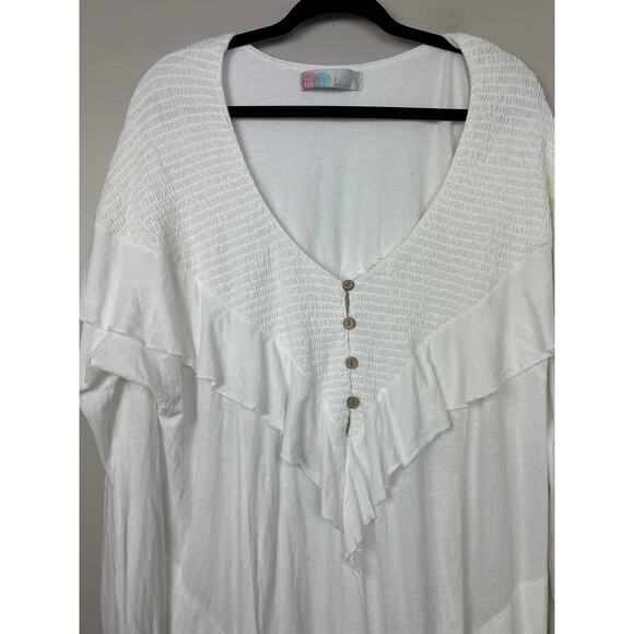 Free People Beach Aurora Mini Dress White Large Boho Cottagecore - Picture 5 of 9